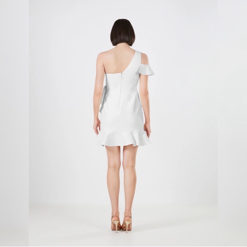 BCBGMaxAzria HOLLY ASYMMETRICAL RUFFLE DRESS - Picture 2 of 6
